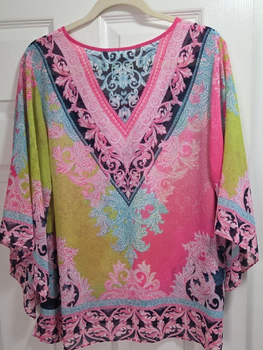 Belle by Kim Gravel Multicolor V-Neck Tunic Top - Picture 5 of 5